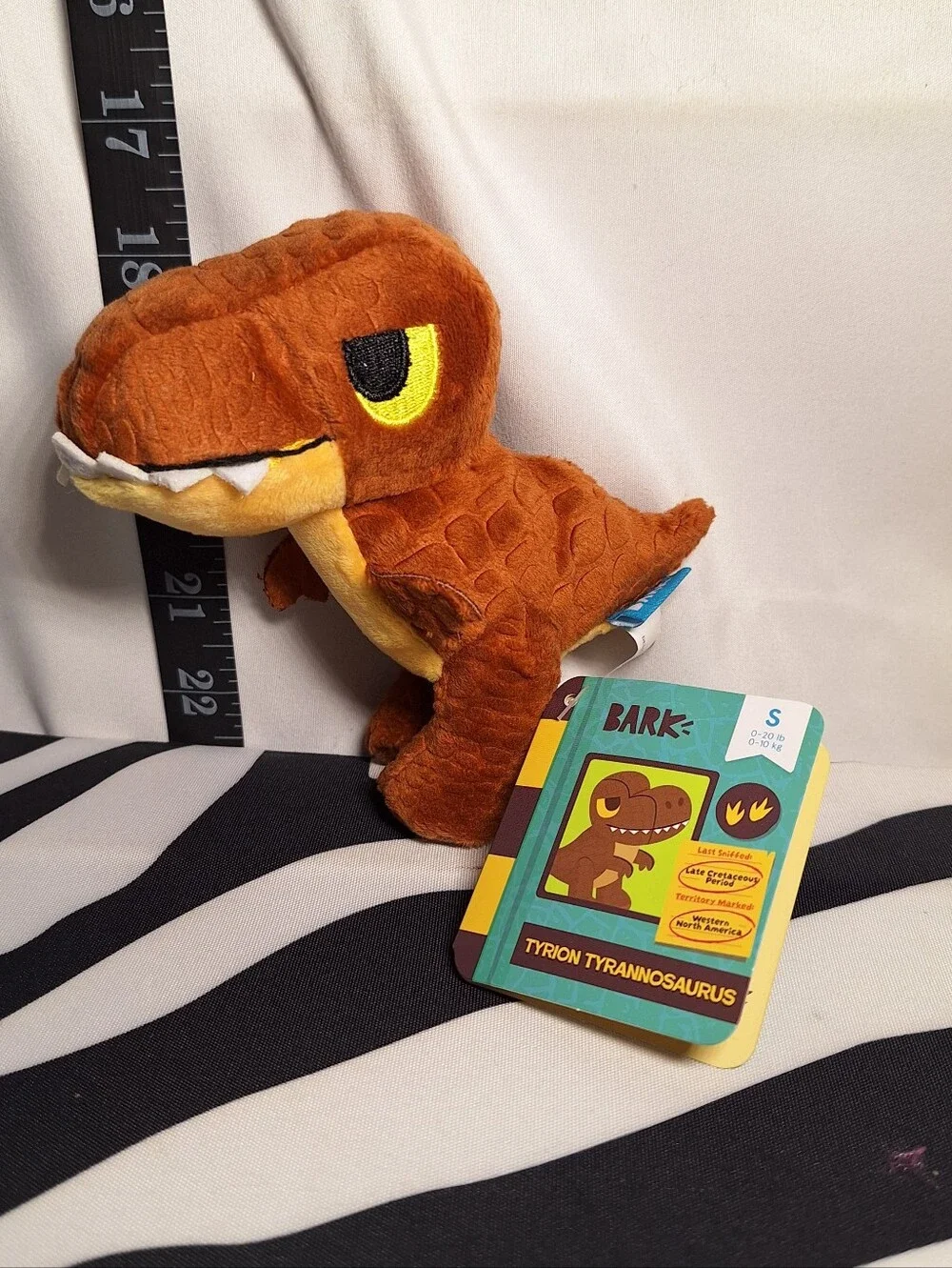 NWT Bark Tyron Tyrannosaurus And Stella Stegosaurus Dog Toys, 2 Pack, S